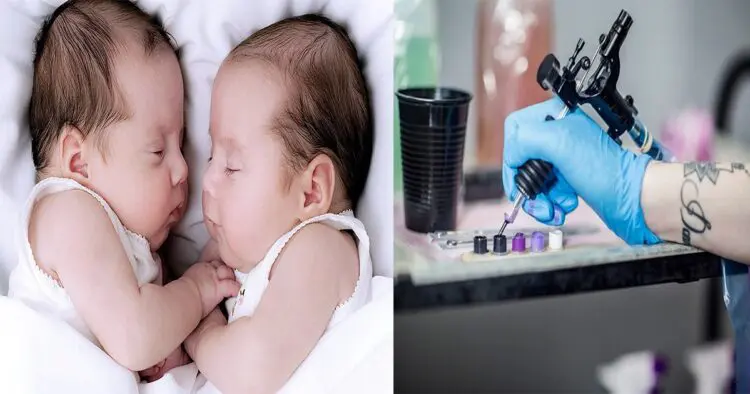 Майка татуира един от своите еднояйчни близнаци, за да може да ги различи