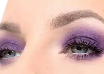 Лилав грим за очи: елегантен зимен акцент