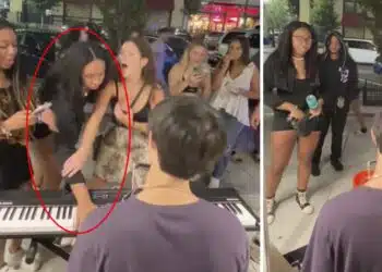 Случаен минувач прекъсна изпълнието на уличен музикант, след което най-нагло му открадна парите! ВИДЕО